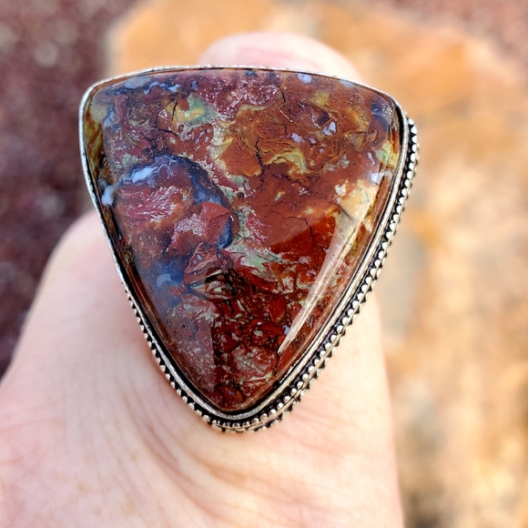 New Moroccan Seam Agate 925 Silver Ring. - Picture 2 of 16